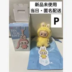 ポップマート ラブブ Labubu PIN FOR LOVE イニシャル【P】