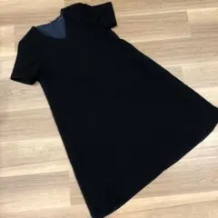 切り替えワンピース　ネイビー　ブラック　フレア