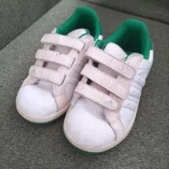 アディダス キッズ スニーカー 14cm 緑白