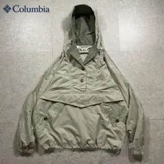 オールドColumbiaアノラックナイロンジャケット台湾製ベージュフーディ古着