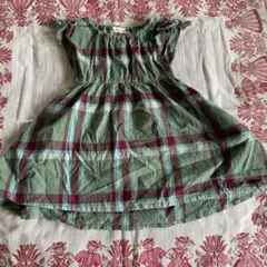 ブランシェス　ワンピース　緑　チェック　サイズ90