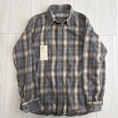 無印良品 両面起毛フランネル長袖シャツ ライトベージュチェック 紳士XL