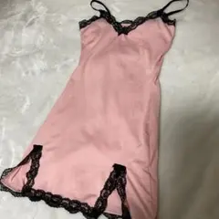 ピンク ブラックレース キャミソール