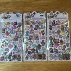 ラブブ ボンボンドロップ ぷくぷくシール 動物キャラクターシール 3シートセット