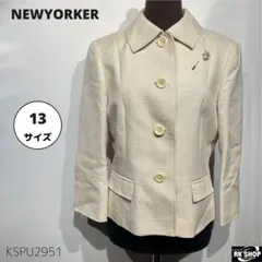NEWYORKER ニューヨーカー ツイードジャケット シルク混 ラメ 13号のサムネイル