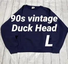 【296】ワンポイント　スウェット　90s ネイビー　Duck Head