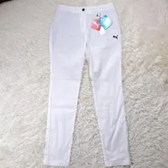 【レディースL⭐️未使用タグ付】PUMA プーマ ゴルフ　ロングパンツ　白　大きめ
