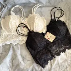 新品未使用　レースブラトップ　二枚セット　白黒
