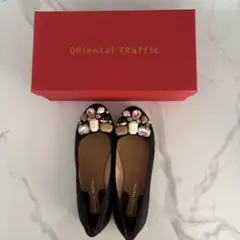 Oriental Traffic ビジューデザイン パンプス 黒のサムネイル