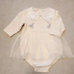 【送料込み】Cottoli アイボリー チュールロンパース 70cm