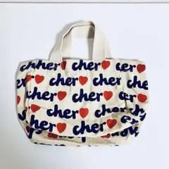 Cher シェル ロゴ ハート柄 キャンバス　ミニトートバッグのサムネイル