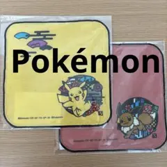 ポケモン　ピカチュウ　イーブイ　ガーゼミニタオル ／ ハンカチ 2枚