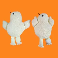 [洗濯済]タオル生地 ひよこ型ぬいぐるみ 2体セット 手作り