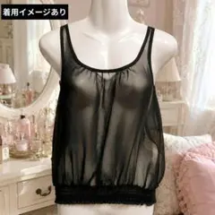LIP SERVICE シフォン ノースリーブ トップス ブラック 黒 Y2Kのサムネイル