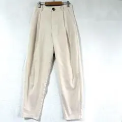 【GU】ホワイト テーパードパンツ コーデュロイ シンプル カジュアル S