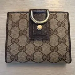 GUCCI 二つ折り財布 ブラウン GGキャンバス　ジャンク品