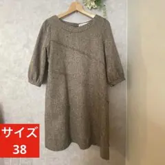 AFTERNOONTEA レディース　膝上丈　七分袖　Aライン　ワンピース　S