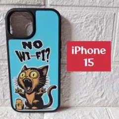 iPhone 15 스마트폰 케이스 고양이 무늬 블루 스마트 폰 커버