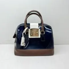 K◆FURLA フルラ キャンディヴァニラ ネイビー ハンドバッグ