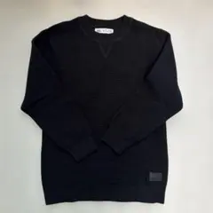 【140】ZARA KIDS リブ編みニット トレーナー ブラック ザラ