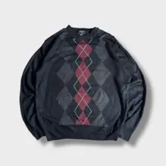 ヴィンテージ　アーガイル柄 ニットセーター メンズ00s ブラック