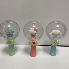 サンリオ　ふわふわフロッキードール　カプセルステッキ　3個セット