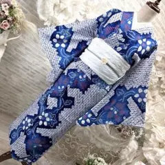 即納✨犬の袴✨犬用本格袴セット XS 白×ブルー 犬服 着物 七五三