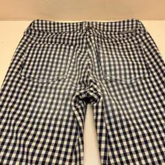 SASSON ギンガムチェック スリムストレートジーンズ