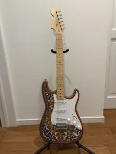 あ*ん様 ストラトキャスター ノーブランド ペイズリー柄 ブルー 青