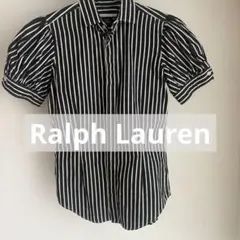 極美品ラルフローレン パフスリーブ ストライプ 半袖シャツ 比翼ボタンSのサムネイル