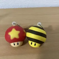 マリオカート マリオ スーパーキノコ キーホルダー 2個セット