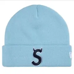 Supreme ライトブルー ビーニー Sロゴ ツノ デビル