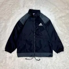 美品 アディダス 90s ナイロンジャケット 黒×グレー
