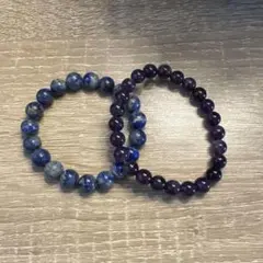天然石ブレスレット2個セット