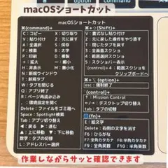 Macショートカットシール 黒 早見表 MacBook パームレストのサムネイル
