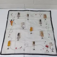 BURBERRY バーバリー 大判ハンカチ スカーフ トルソー柄 ホワイト