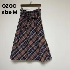OZOC フレアスカート チェック柄 サイズ M