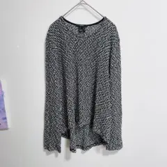 フォエバー21 FOREVER 21 透かし編みニット　白　黒