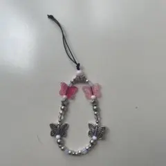 ビーズキーホルダー スマホストラップ
