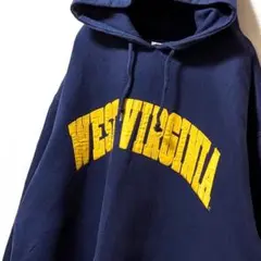 レッドオーク ウェストバージニア刺繍 スウェットパーカーネイビー紺色L古着
