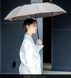 Rose Blanc 日傘 ダンガリーグレー レッド 2段折りたたみのサムネイル