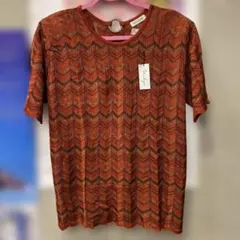 未使用　サマーセーター　肩パッドあり　透け感あり　レッド　LLサイズ　日本製