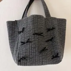 専用☆美品☆gypsohila リボントートバッグ M ネイビー - メルカリ