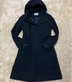 UNTITLED　撥水　ロングコート　ネイビー　S