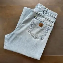 W40程度　carhartt カーハート　デニムパンツ　メンズ　アイスウォッシュ