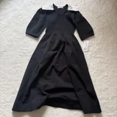 JENNEドットチュール 半袖ニットワンピース ブラック - メルカリ