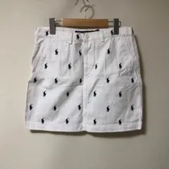 ラルフローレンスポーツ　ホワイト　刺繍　スカート　ゴルフウエア　E459