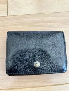 メンズ ブラックレザー三つ折り財布