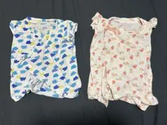 ロンパース・カバーオール 半袖　まとめ売り2点セット　60cm 80cm