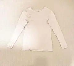 【無印】あったか綿クルーネック長袖Tシャツ 婦人M ライトベージュ